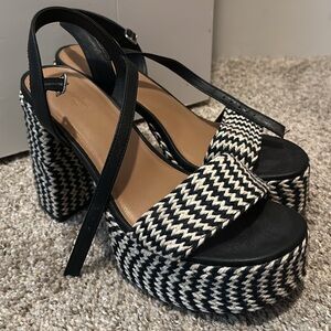 Black and White Platform Heels